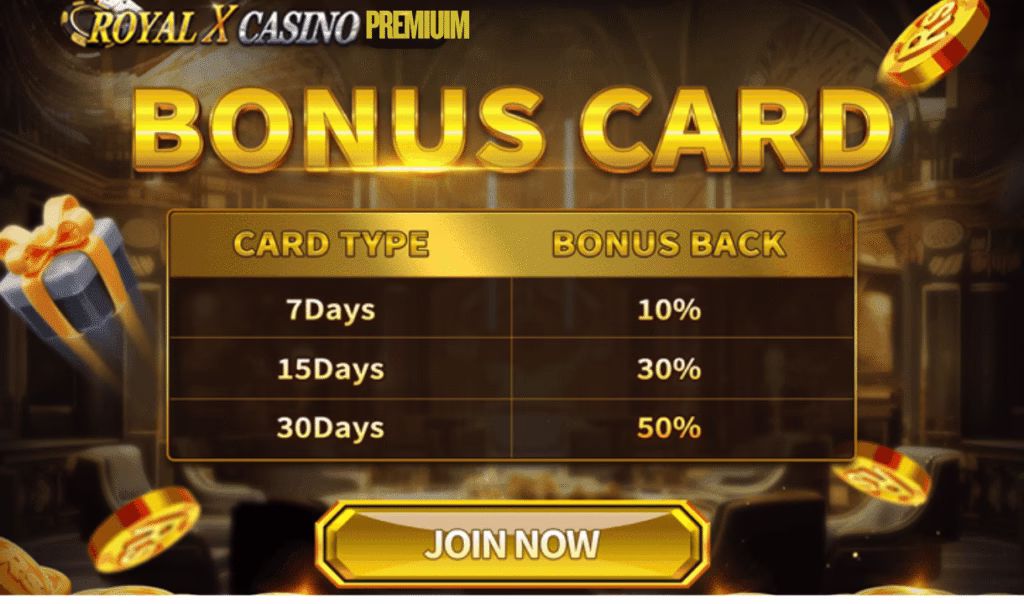 Royal x casino Bonus card